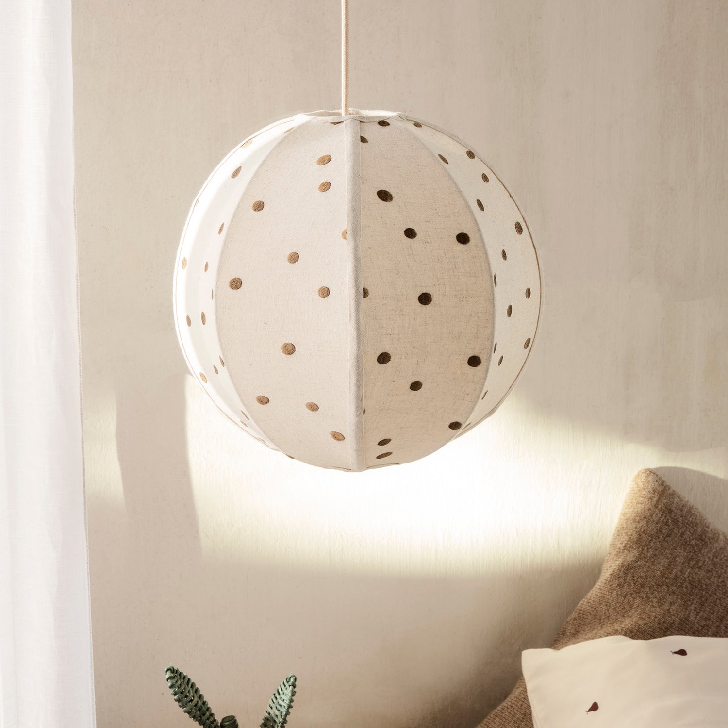 ferm Living lampskärm, Dot Embroidered Textile