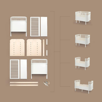 Sebra säng, baby och Jr. - Mist green