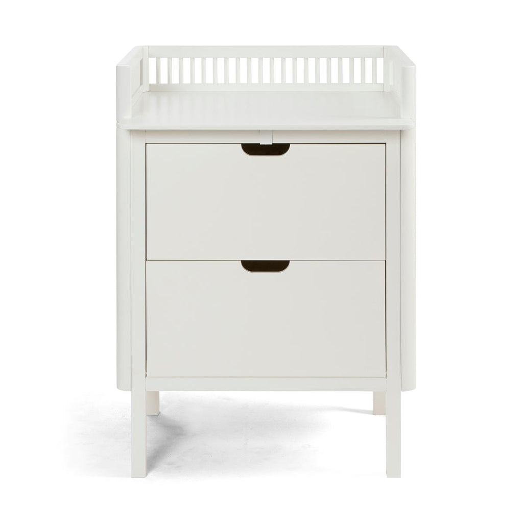 Sebra puslebord i træ, 2-i-1 design m. skuffer - Classic white
