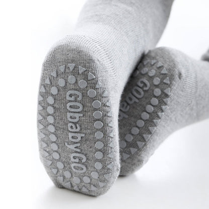 GoBabyGo kravlstrumpbyxor med gummiduttar, gråmelange