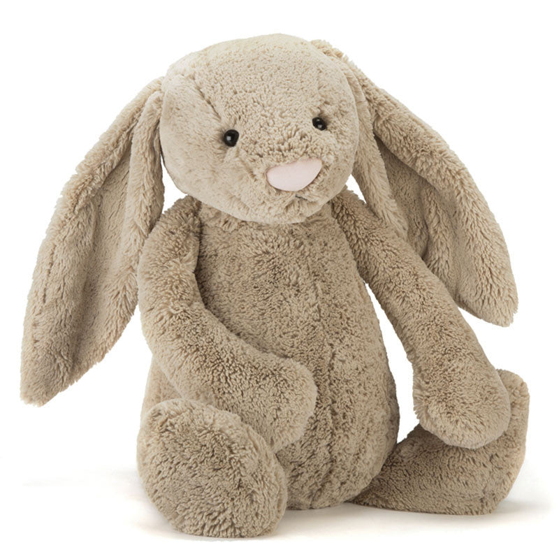 Jellycat bamse, Bashful beige kanin - 67 cm vist siddende