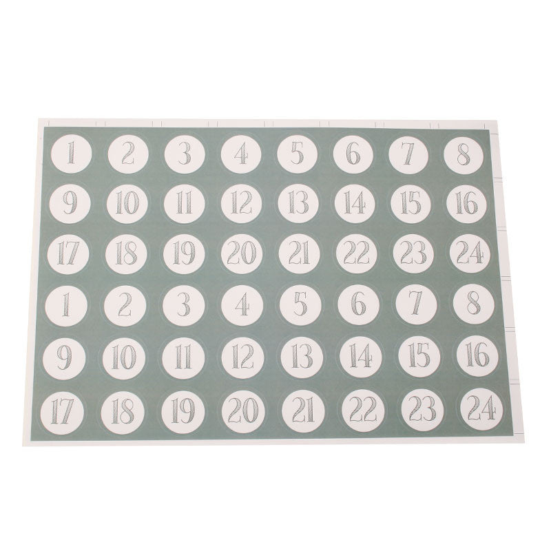 Klistermärken med siffror till paketkalender