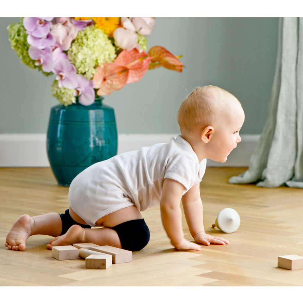 GoBabyGo knäskydd med gummiknottrar, svart