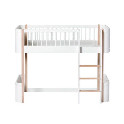 Oliver Furniture, Ombyggnadssats, från Wood Mini+ Spjälsäng Basic till halvhög säng - vit/ek