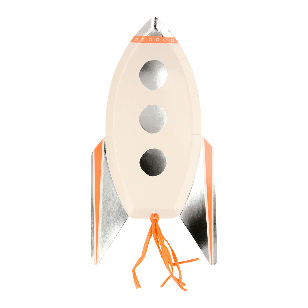 Meri Meri papptallrikar, Rymdraket - 8 st.