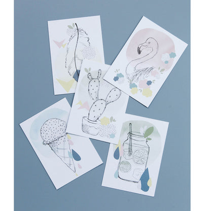 Lirum Larum Leg postkort, Special Edition, 5 stk. - Collage