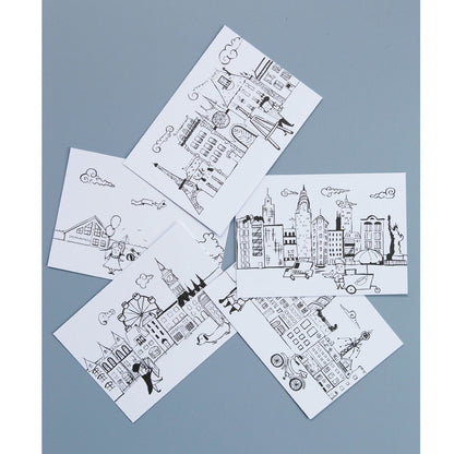 Lirum Larum Leg vykort, Special Edition, 5 st. - Storstäder