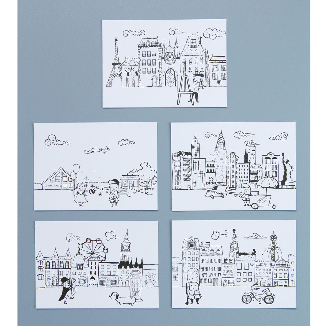 Lirum Larum Leg vykort, Special Edition, 5 st. - Storstäder