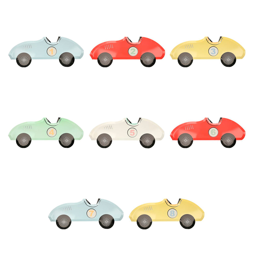 Meri Meri paptallerken, Race car - 8 stk