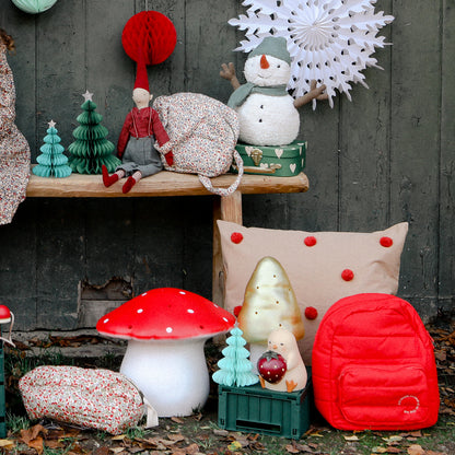 ferm Living kudde, Dot Tuftet - Camel/röd