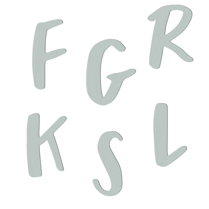 Sebra bogstaver i træ, A - Å - Eucalypsus green