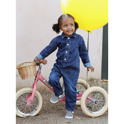 Trybike trehjulig balanscykel, vintage rosa med retrolook