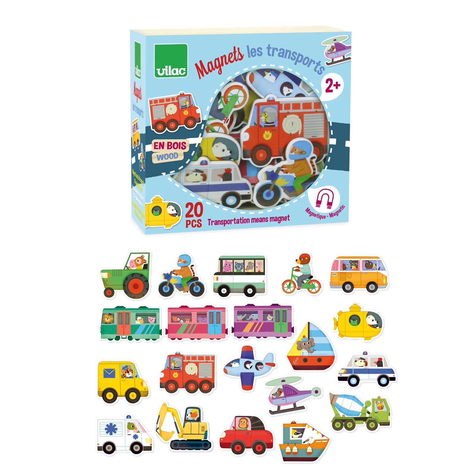 Vilac magneter i trä, transport