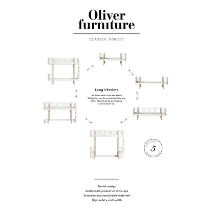 Oliver Furniture, Wood Original våningssäng - Vit med frontmonterad stege